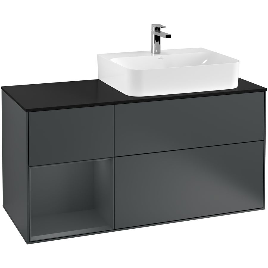 Wastafelonderkast Finion 1200x603x501mm Mid.Blue Matt Lacquer F142HGHG