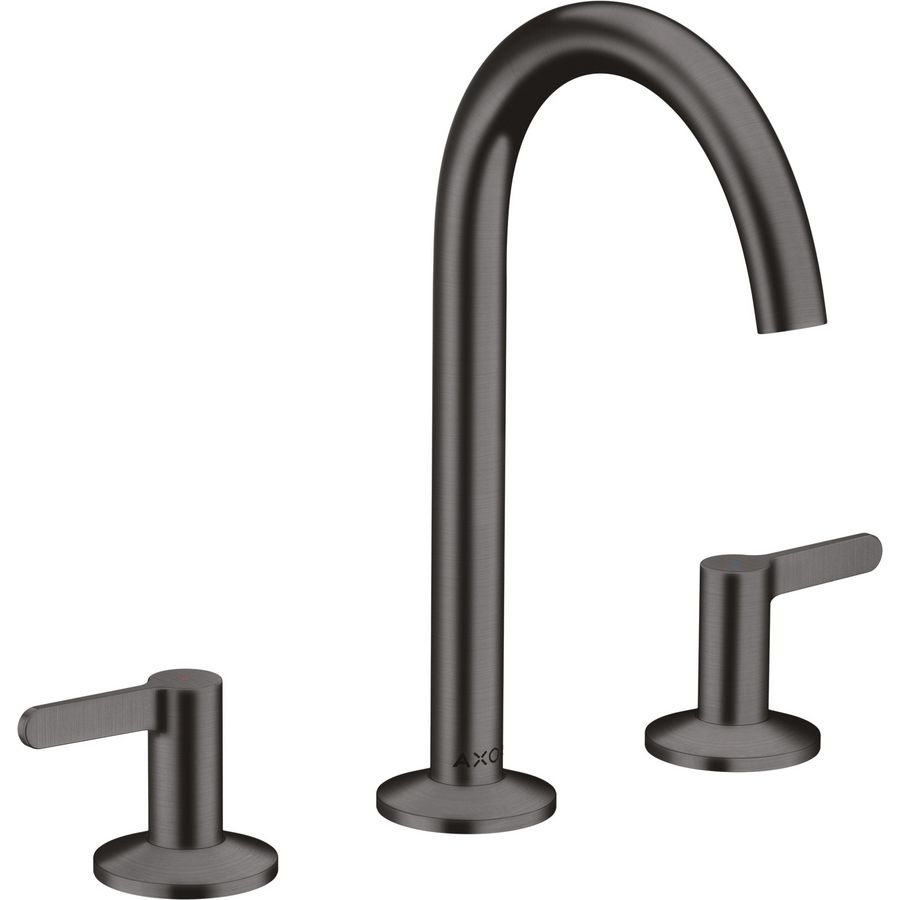 Wastafelkraan 3-gats 130 met afvoerplug Brushed Black Chrome AX One