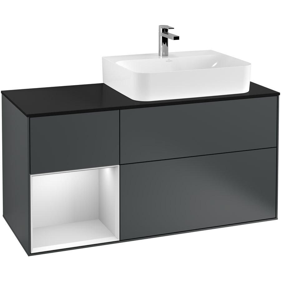 Wastafelonderkast Finion 1200x603x501mm Mid.Blue Matt Lacquer F142MTHG