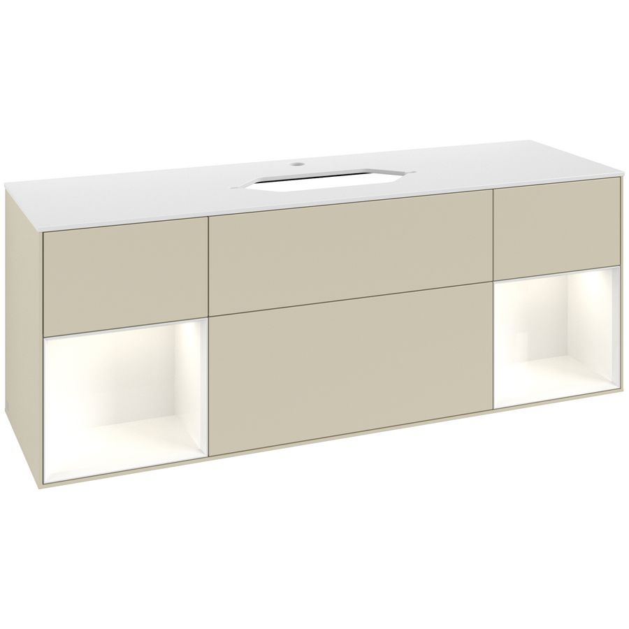 Wastafelonderkast Finion 1600x603x501mm S.Grey Matt Lacquer G331GFHJ