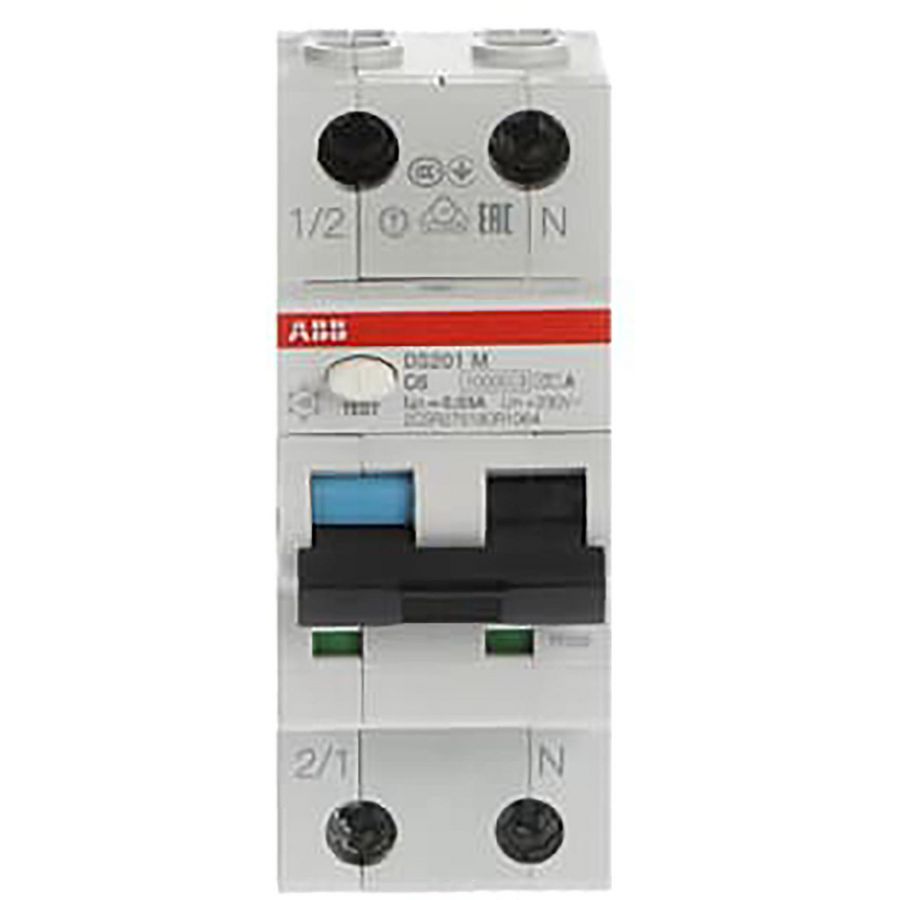 Aardlekautomaat 1P+N C kar 6A 30mA 10kA