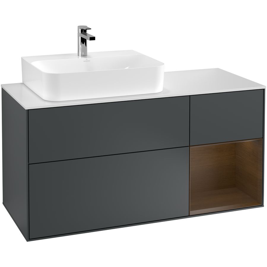 Wastafelonderkast Finion 1200x603x501mm Mid.Blue Matt Lacquer F151GNHG