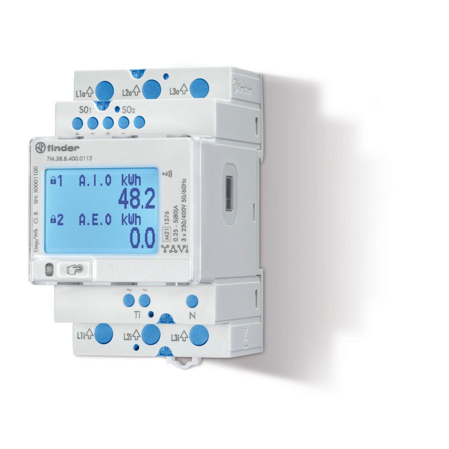 kWh energiemeter 3x80A M-Bus+S0+IR