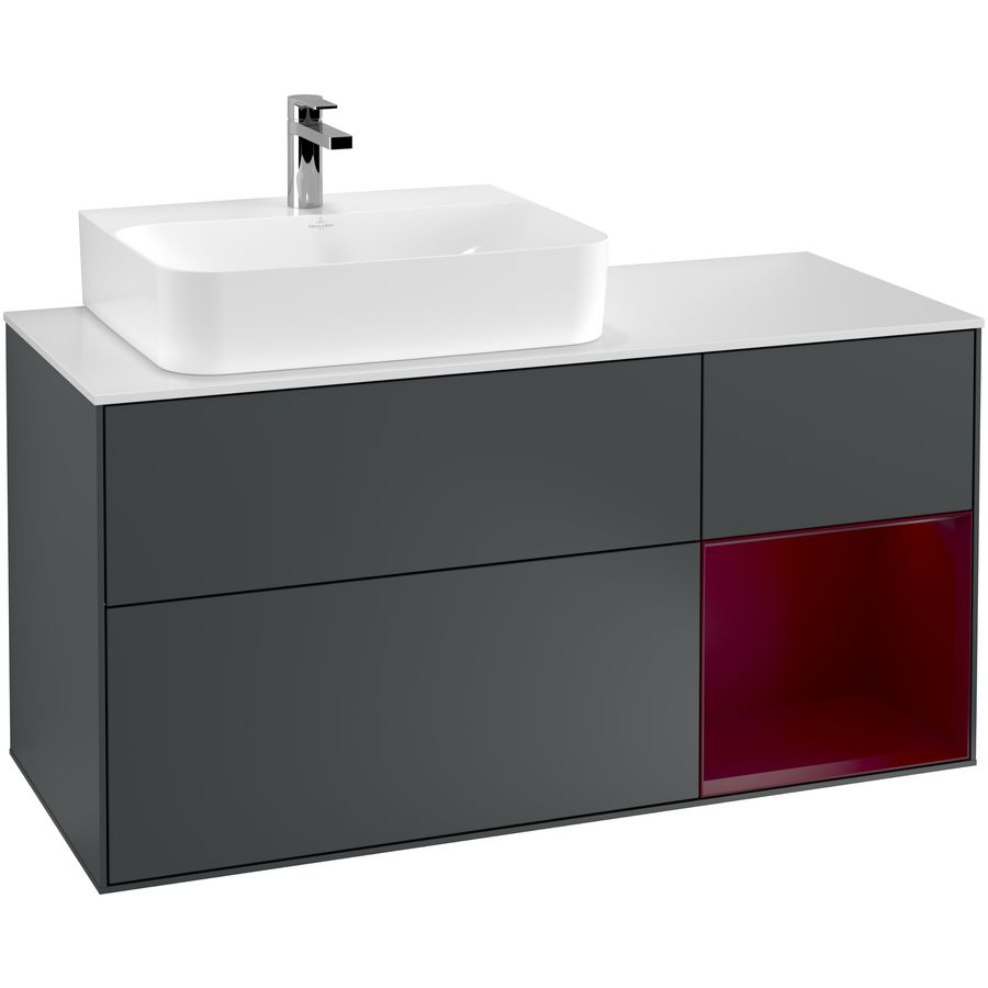 Wastafelonderkast Finion 1200x603x501mm Mid.Blue Matt Lacquer F151HBHG