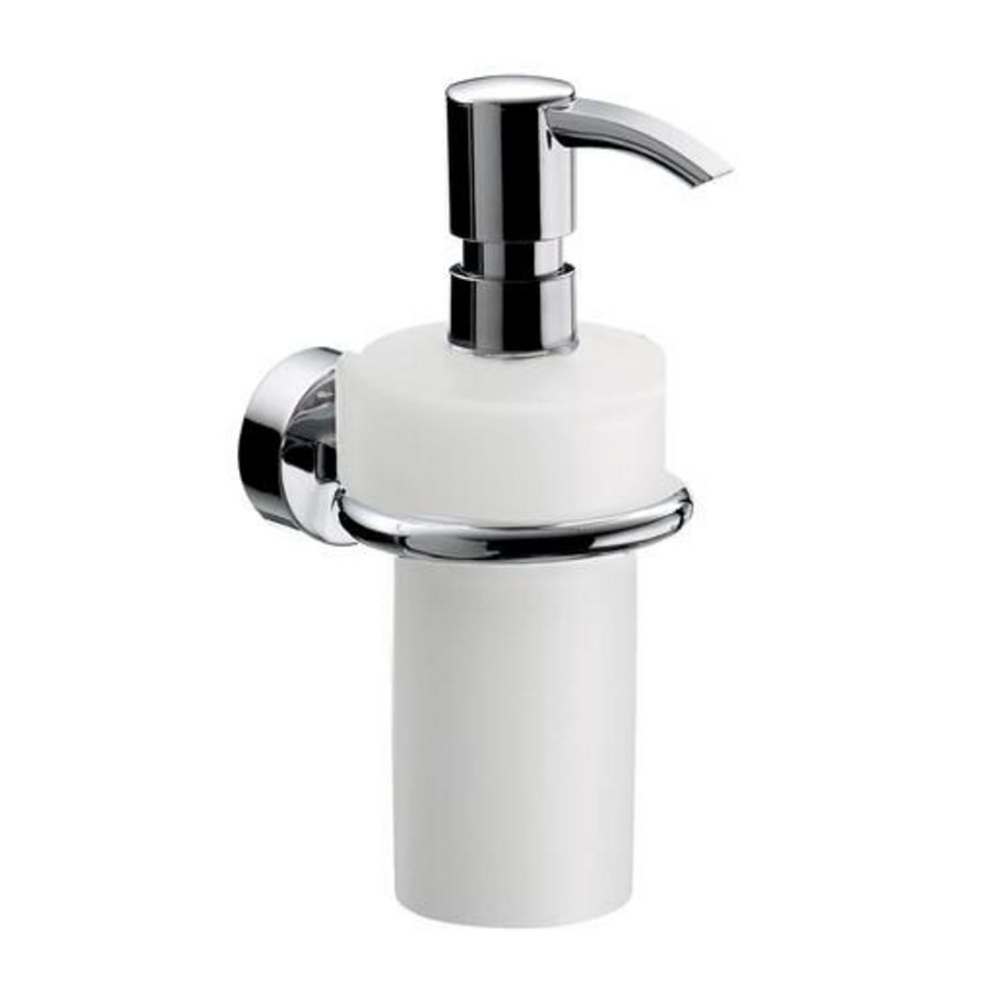 Rondo2, zeepdispenser, flacon kunststof wit, chroom