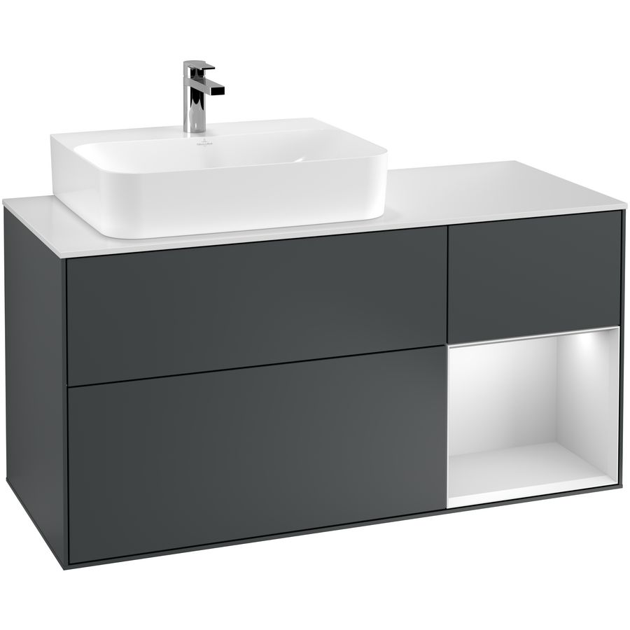 Wastafelonderkast Finion 1200x603x501mm Mid.Blue Matt Lacquer F151MTHG
