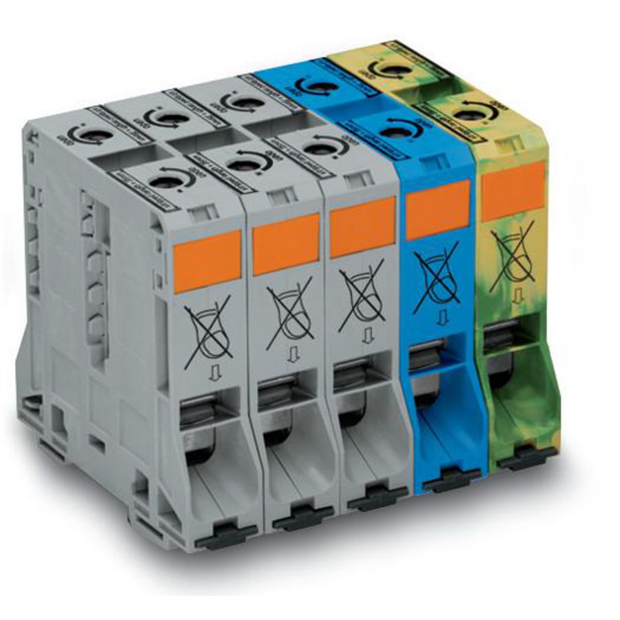 Draaistroomset +hogestroomklem 95mm² draagrail 35x1 285-199