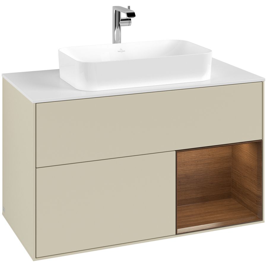 Wastafelonderkast Finion 1000x603x501mm S.Grey Matt Lacquer F251GNHJ