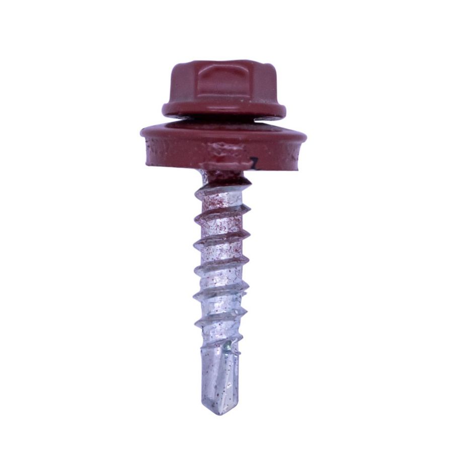 Doos a 50st. Boorschroef 4,8x28mm met ring 14mm RAL8011