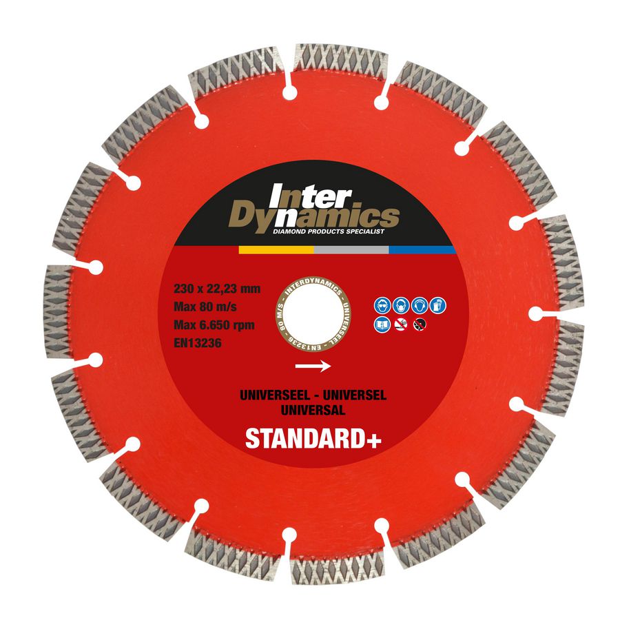 Universeel Standard+ diamantzaagblad 180mm asgat 22.23mm