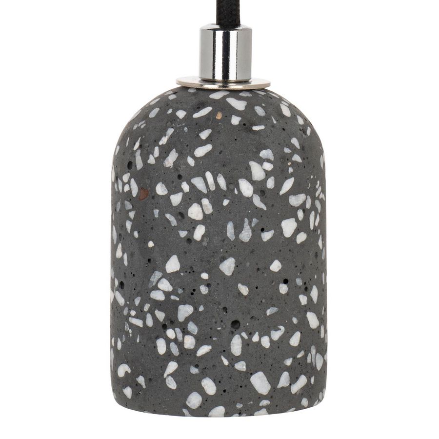 Pendel hanglamp E27 Terrazzo donker grijs L=1.5m. 2C zwart