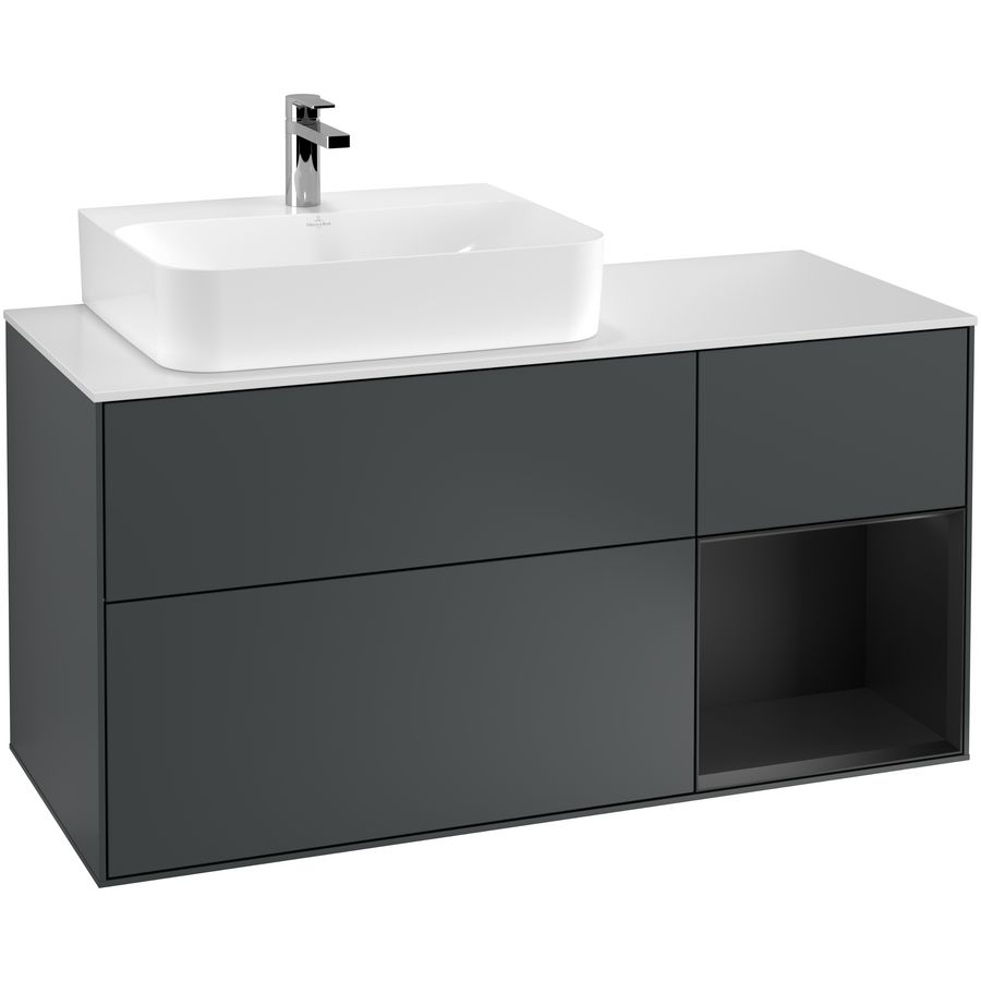 Wastafelonderkast Finion 1200x603x501mm Mid.Blue Matt Lacquer F151PDHG