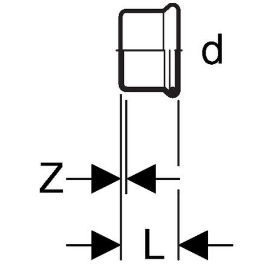 Eindkap / eindstuk MAPRESS KOPER GAS 15mm