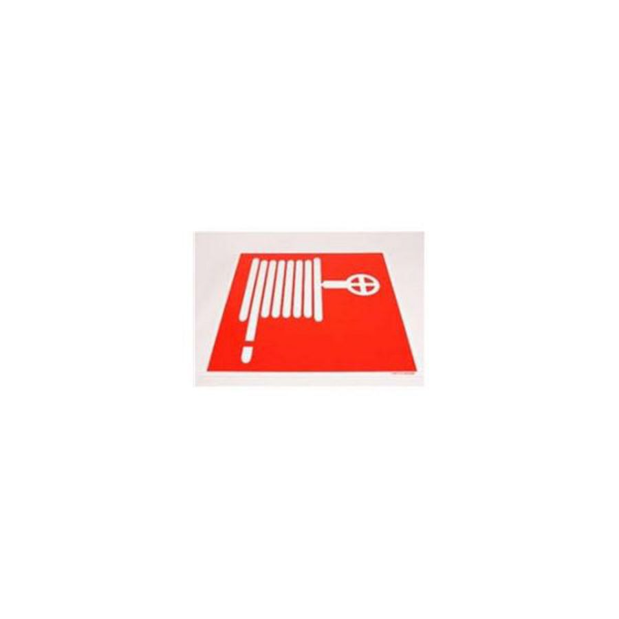 Pictogrambord haspel 200x200mm rood/wit nalichtend