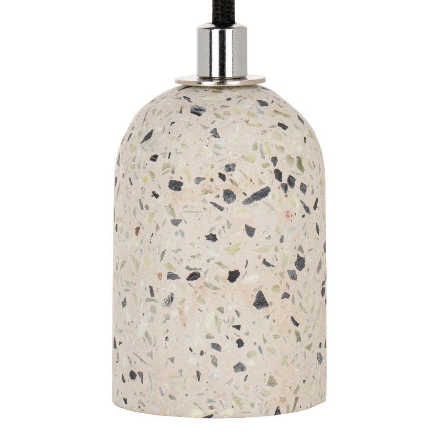 Pendel hanglamp E27 Terrazzo wit L=1.5m. 2C zwart