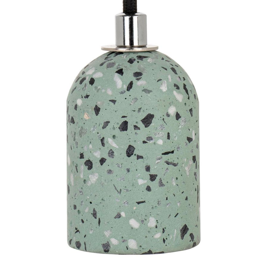 Pendel hanglamp E27 Terrazzo groen L=1.5m. 2C zwart