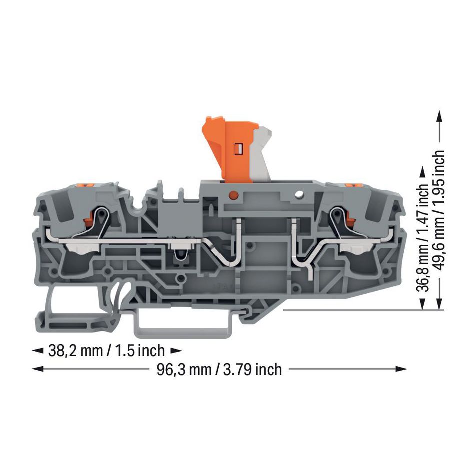 2-draads scheidingsklem draaib.test 2206-1674 VVE=25