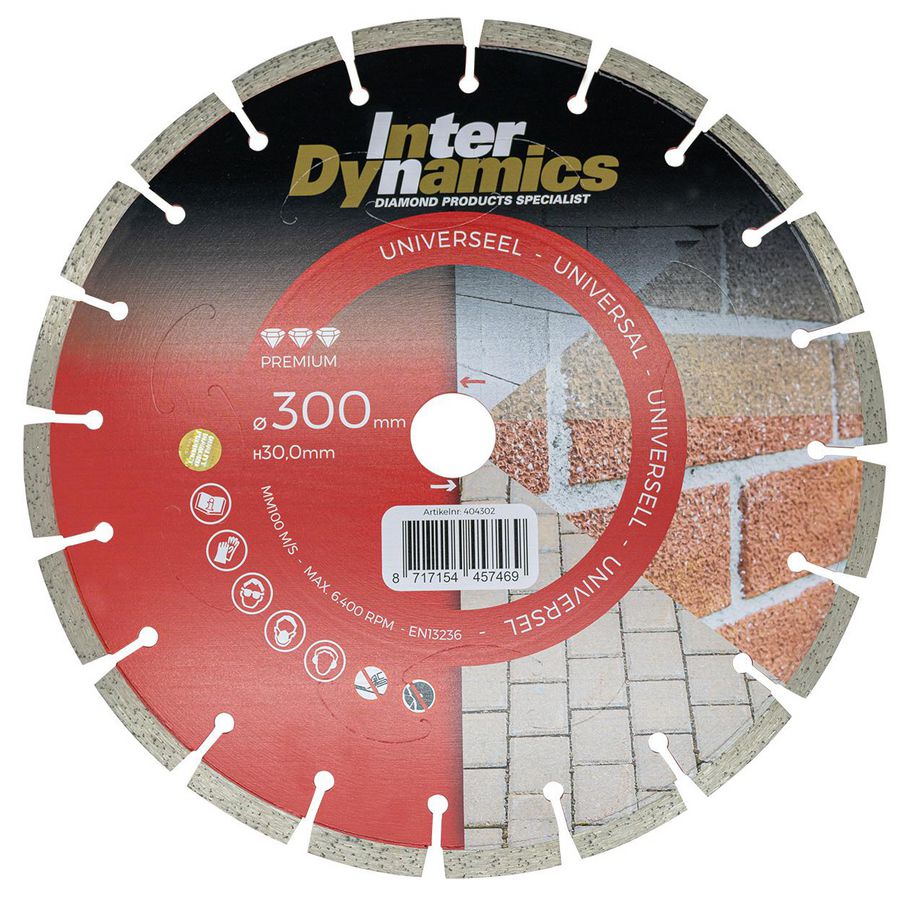 Universeel Premium diamantzaagblad 300mm asgat 30.0mm