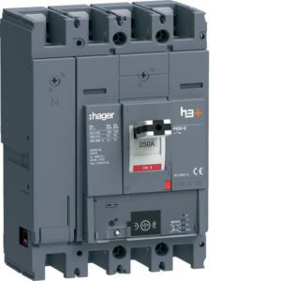 Vermogensautomaat h3+ P630 Energy 4P4D 250A 70kA boutaansl.