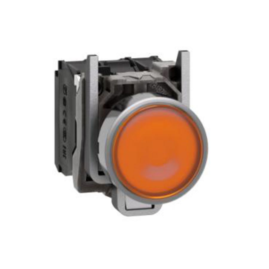 Drukknop Verlicht Verzonken Terugvering 22mm 120V Oranje