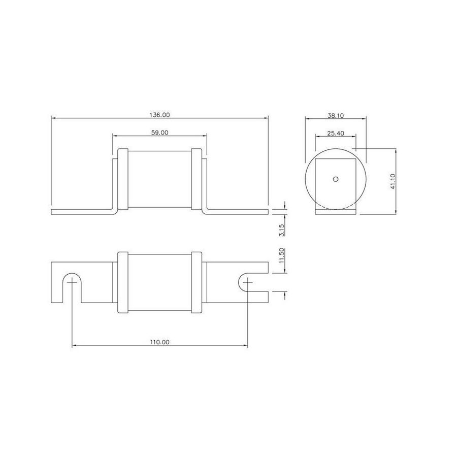 Zekering hoge snelheid 160A AC 690V 200kA BS88 41x113mm a