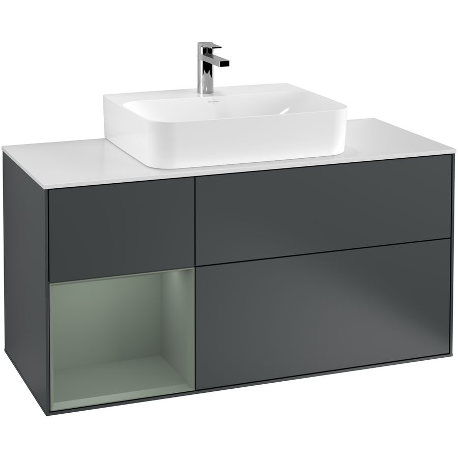 Wastafelonderkast Finion 1200x603x501mm Mid.Blue Matt Lacquer F161GMHG