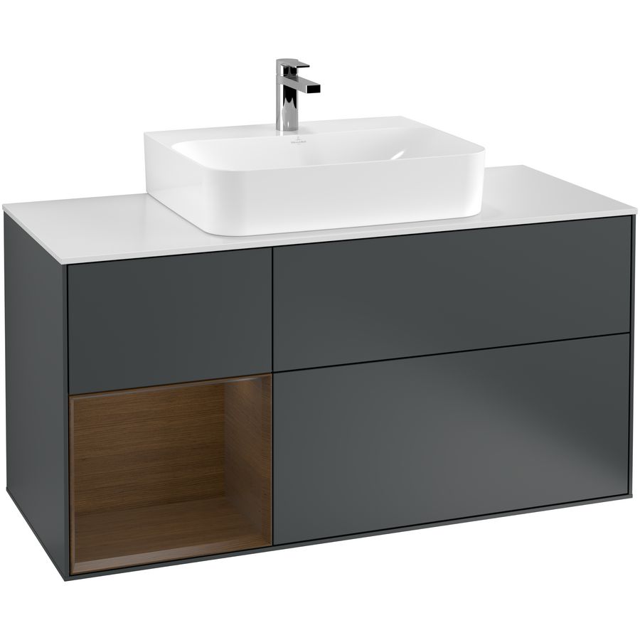 Wastafelonderkast Finion 1200x603x501mm Mid.Blue Matt Lacquer F161GNHG