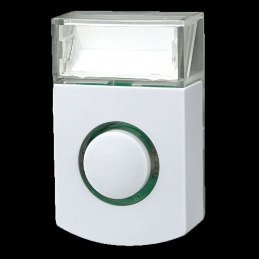 Beldrukker wit opbouwmontage met verlichting VVE=10