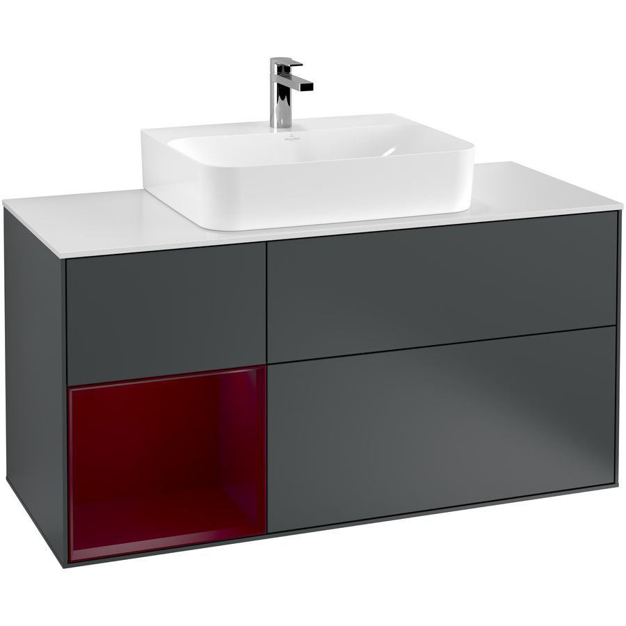 Wastafelonderkast Finion 1200x603x501mm Mid.Blue Matt Lacquer F161HBHG
