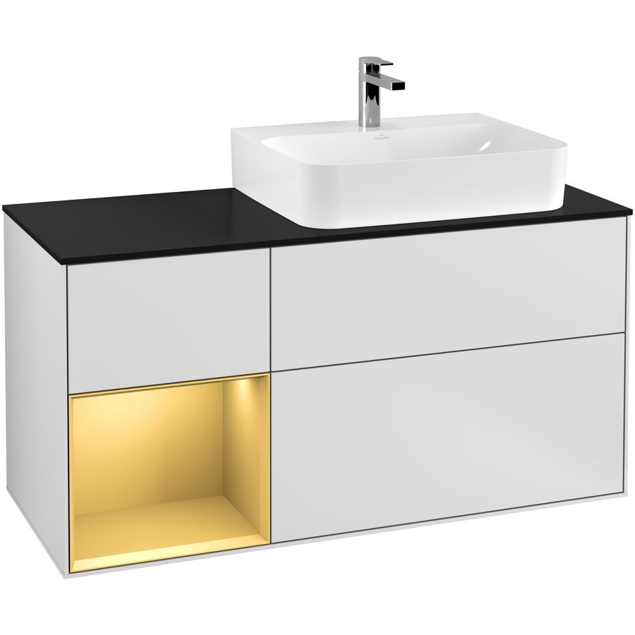 Wastafelonderkast Finion 1200x603x501mm White Matt Lacquer F142HFMT