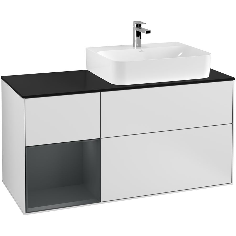 Wastafelonderkast Finion 1200x603x501mm White Matt Lacquer F142HGMT