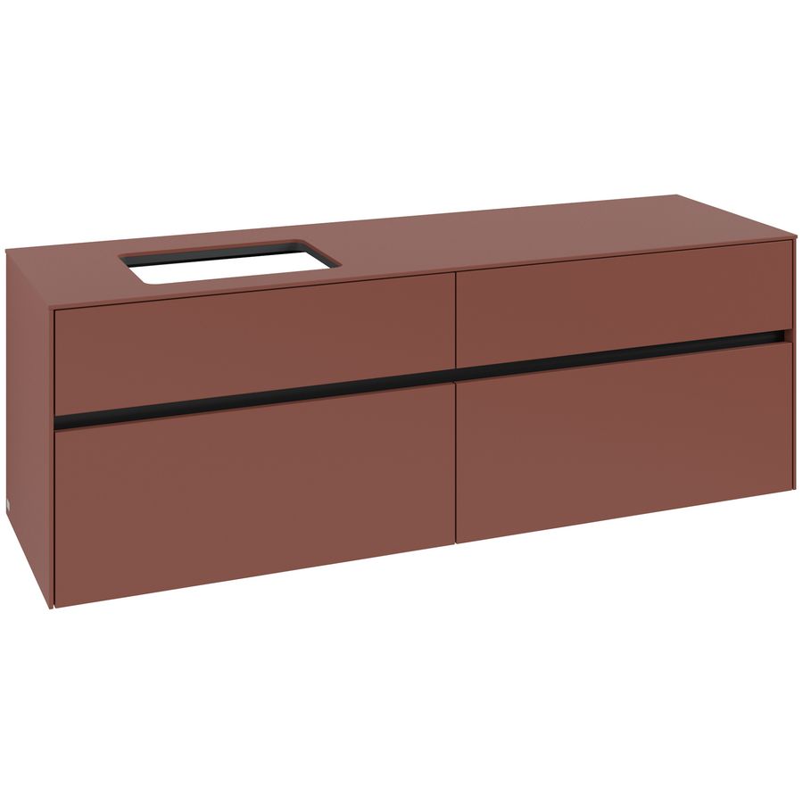 Wastafelonderkast Collaro 1600x548x500mm Wine Red C121B0AH
