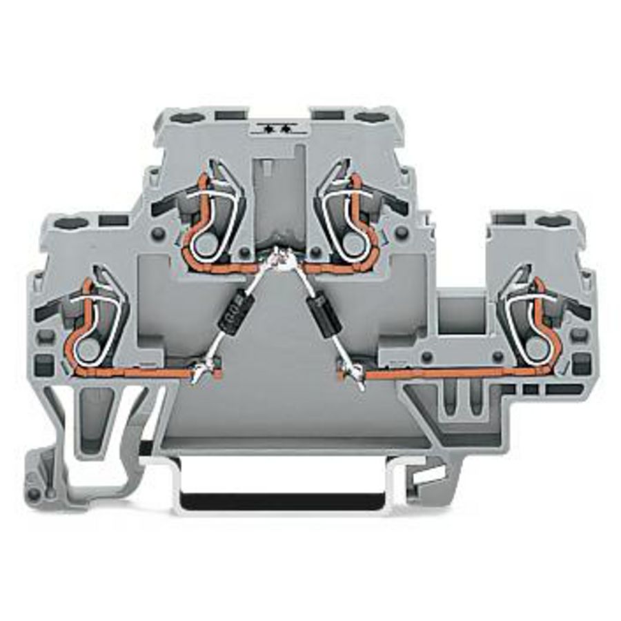 Moduleklem 2-etage 2 dioden 1N4007 grijs VVE=50