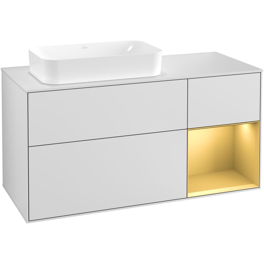 Wastafelonderkast Finion 1200x603x501mm White Matt Lacquer G281HFMT