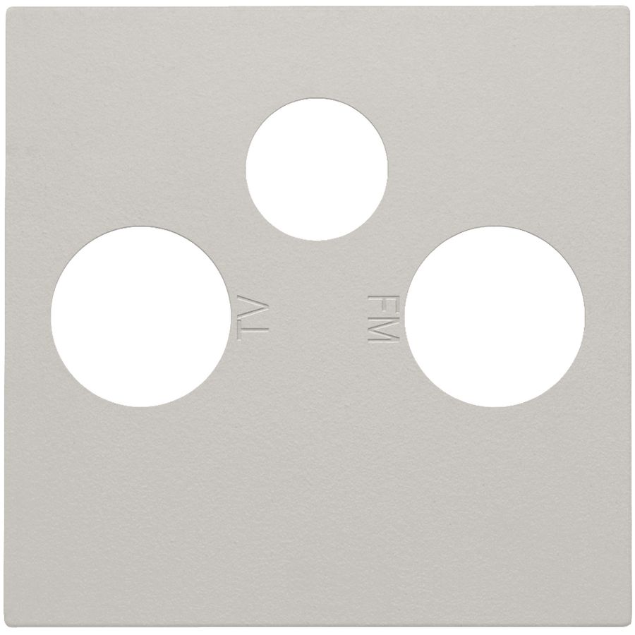 Afwerkingsset 2 enkelvoudige coaxaans. TV/FM/Satt. L.grey