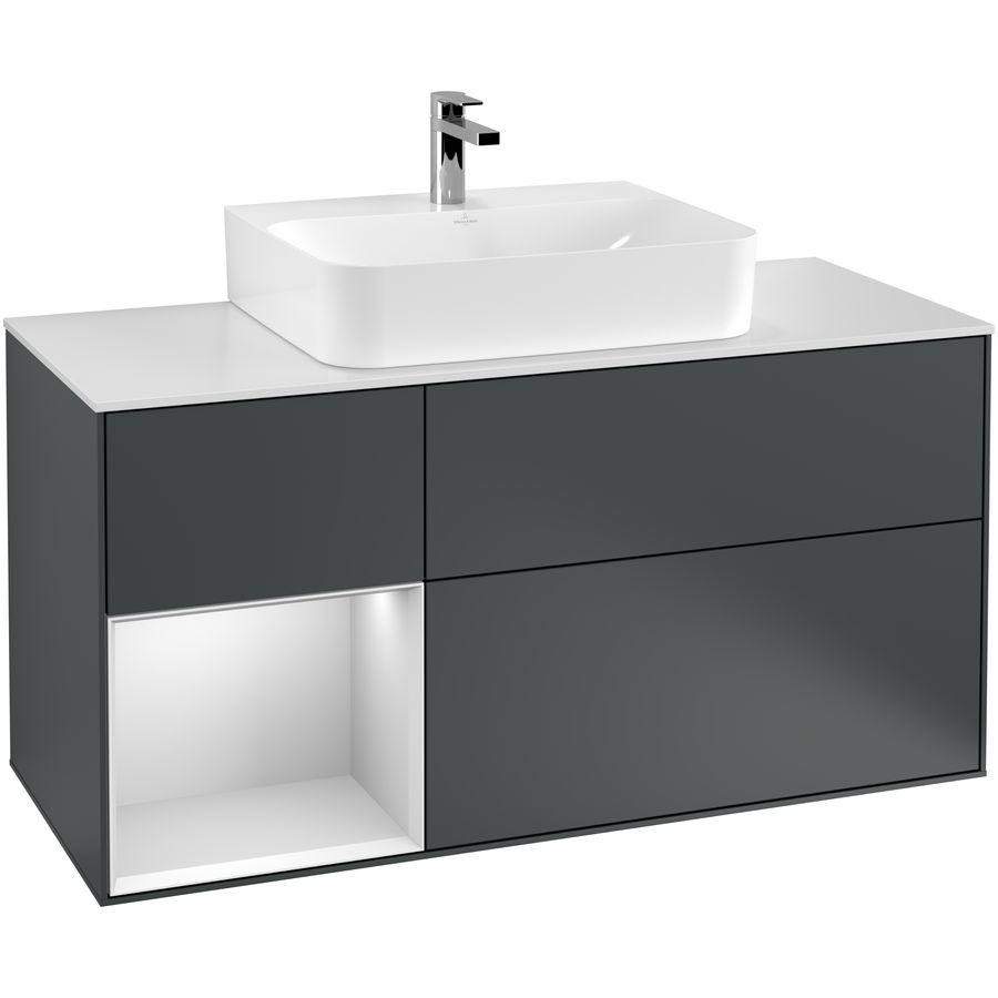 Wastafelonderkast Finion 1200x603x501mm Mid.Blue Matt Lacquer F161MTHG