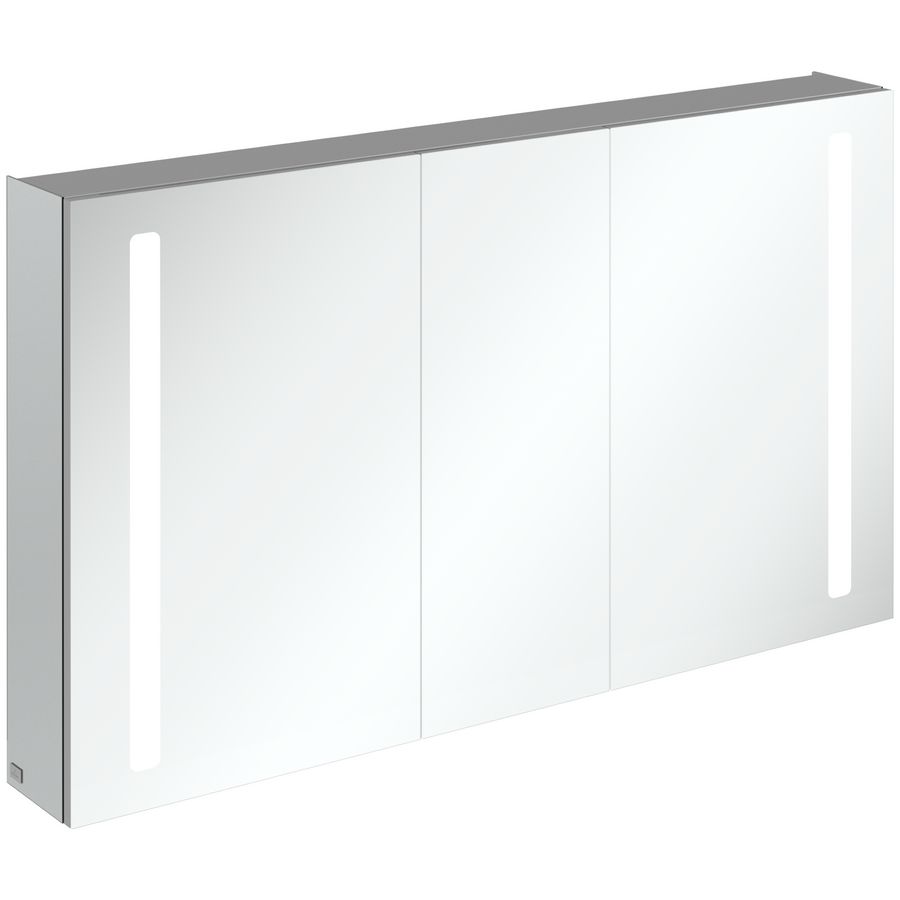 My View 14 spiegelkast 1300x750x173mm alu 3xdeur LED verl.