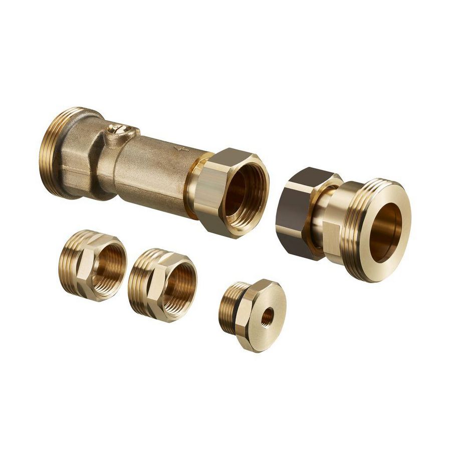 Warmtemeter inbouwset Regumat M3/M4-180 DN25 met kogelkraan