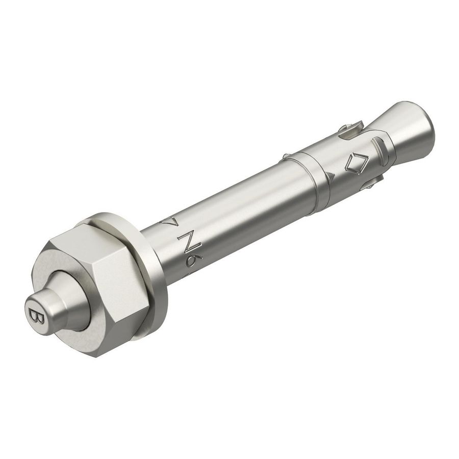 Nagelanker N met draad M6 6x49mm rvs blank VVE=50