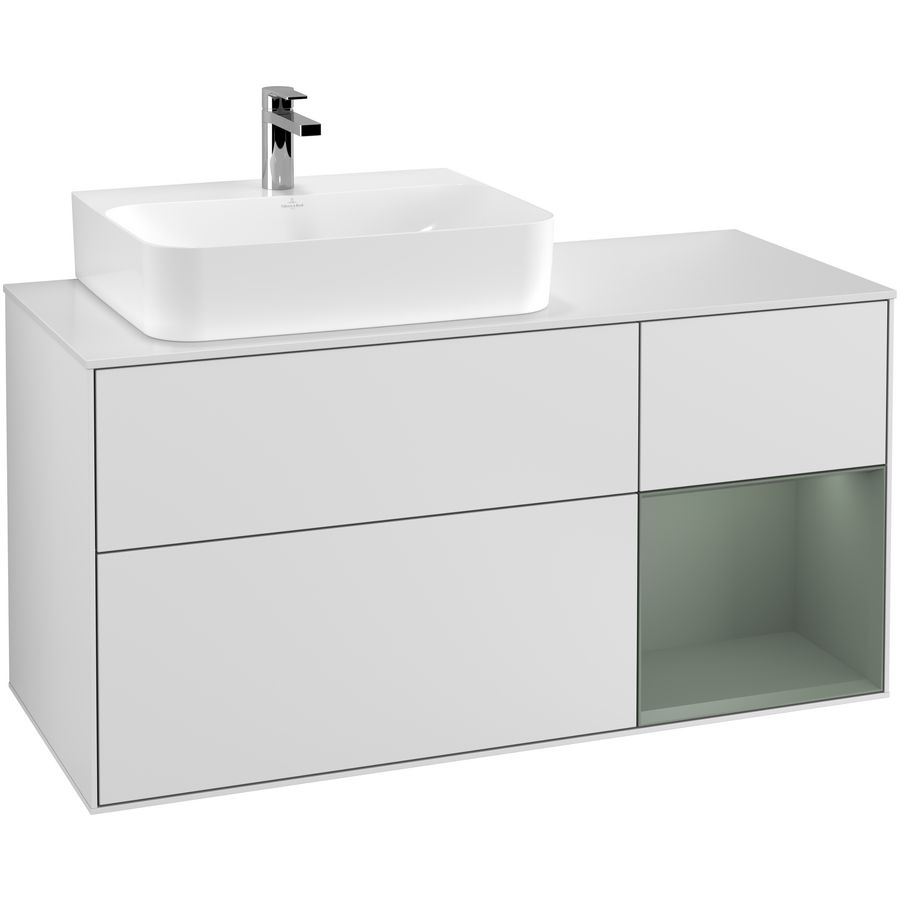 Wastafelonderkast Finion 1200x603x501mm White Matt Lacquer F151GMMT