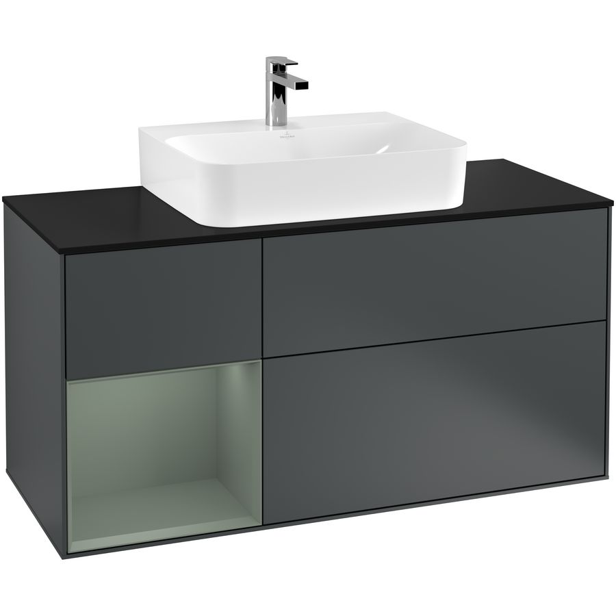 Wastafelonderkast Finion 1200x603x501mm Mid.Blue Matt Lacquer F162GMHG