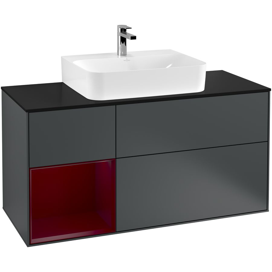 Wastafelonderkast Finion 1200x603x501mm Mid.Blue Matt Lacquer F162HBHG