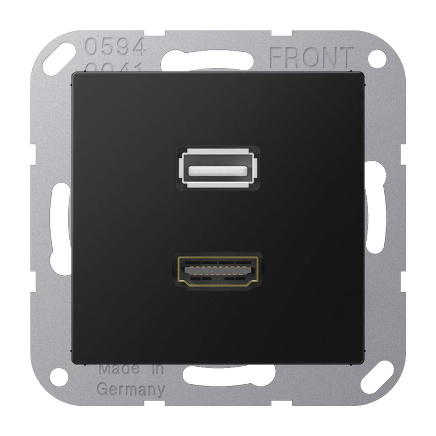 Afdekking A500 matzwart voor HDMI/USB