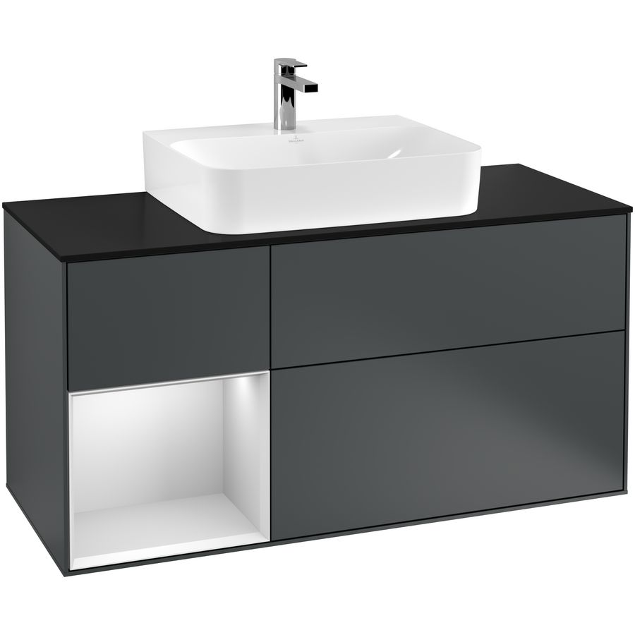 Wastafelonderkast Finion 1200x603x501mm Mid.Blue Matt Lacquer F162MTHG