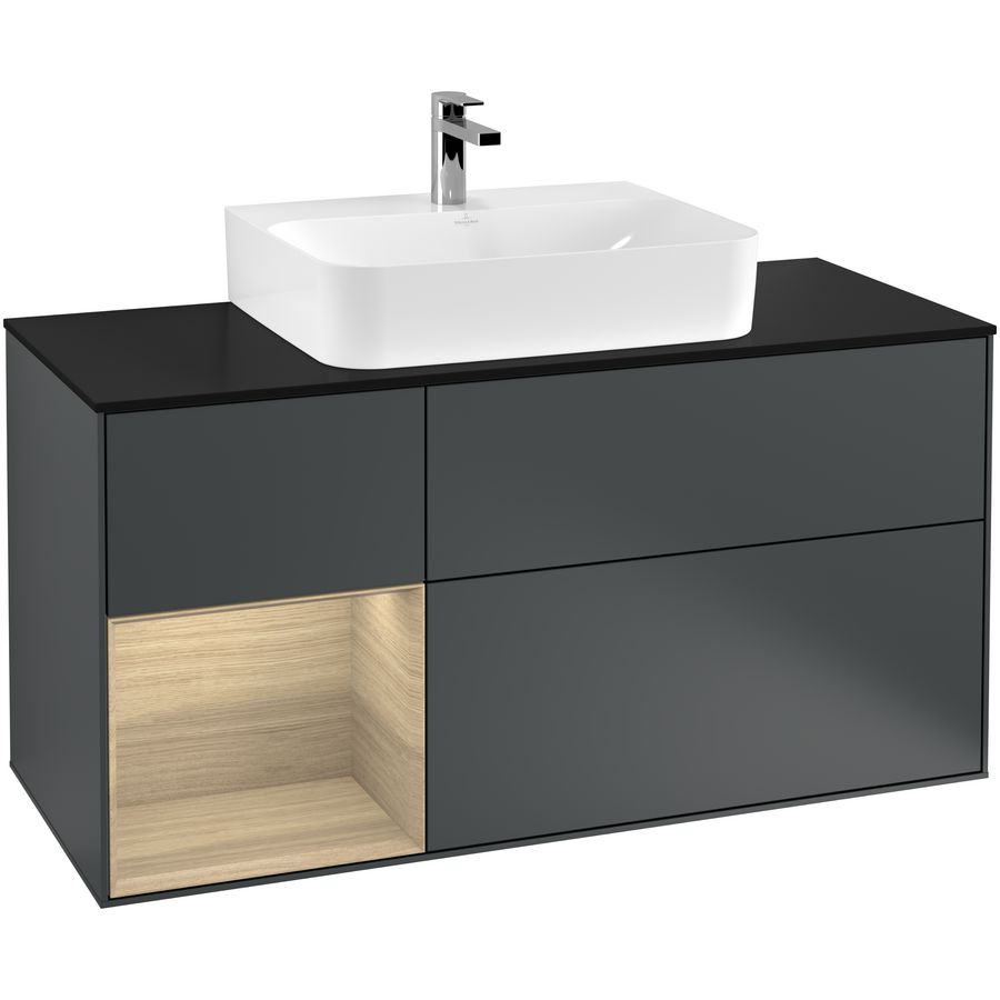 Wastafelonderkast Finion 1200x603x501mm Mid.Blue Matt Lacquer F162PCHG