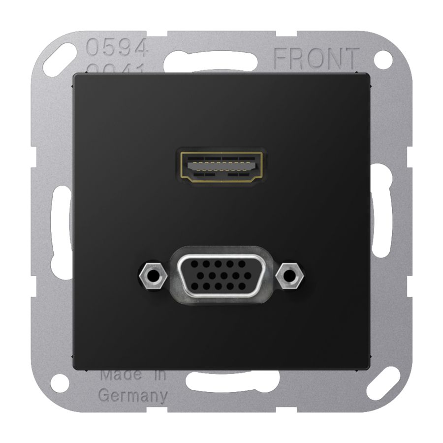 Afdekking A500 matzwart voor HDMI/VGA