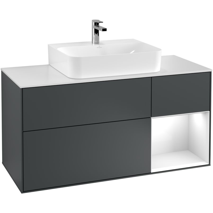 Wastafelonderkast Finion 1200x603x501mm Mid.Blue Matt Lacquer F171GFHG