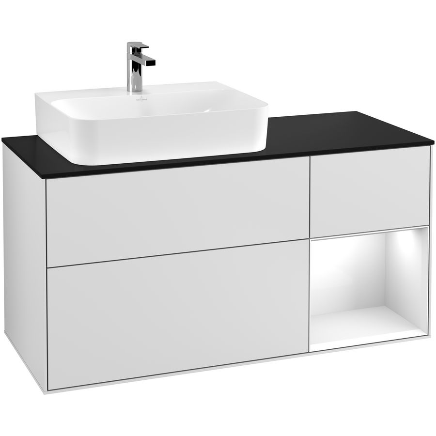 Wastafelonderkast Finion 1200x603x501mm White Matt Lacquer F152GFMT