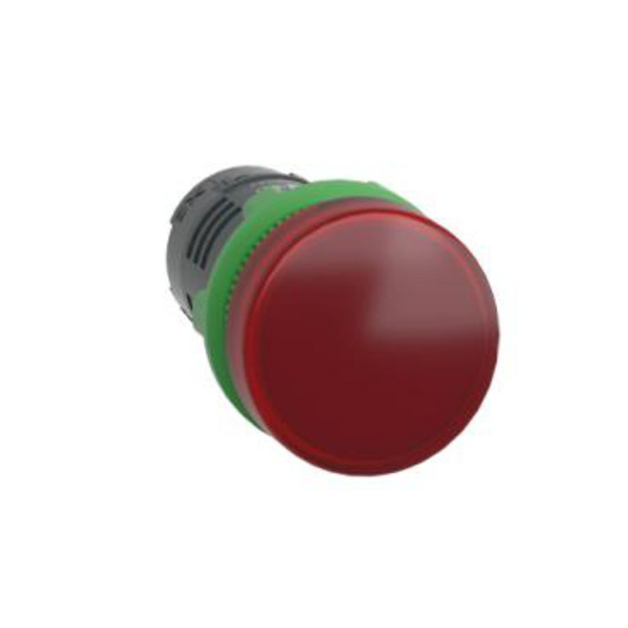 Monolithische signaallamp 22 Gladde lens Led 230-240V Rood