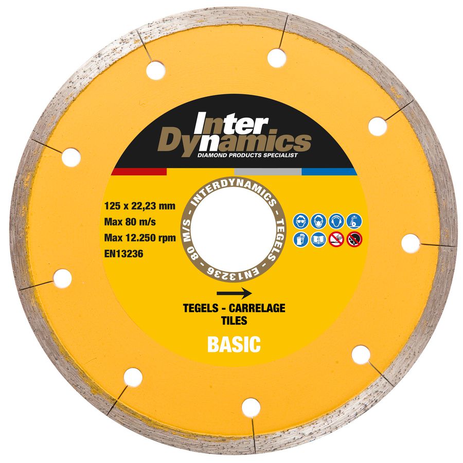 Tegel Basic diamantzaagblad 180mm asgat 22.23mm